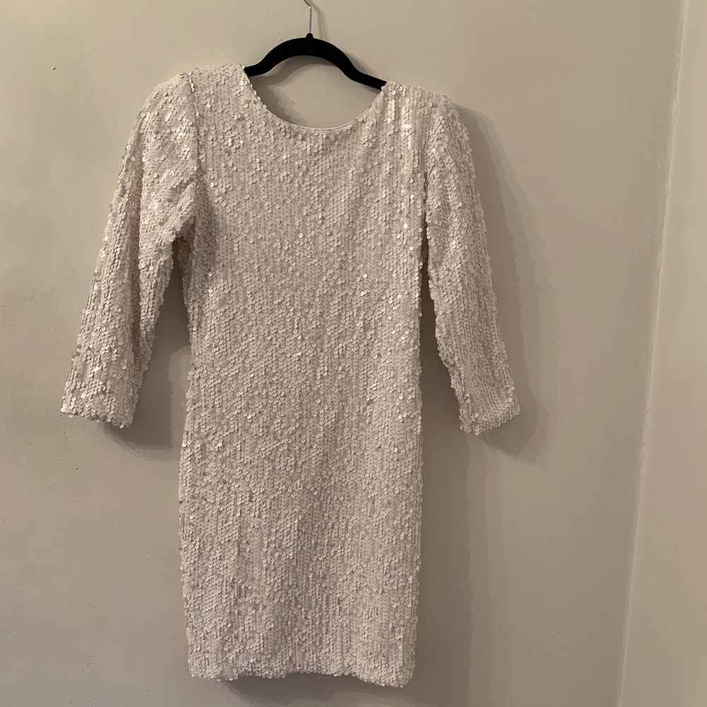 Vintage white sequin dress bridal shower reception